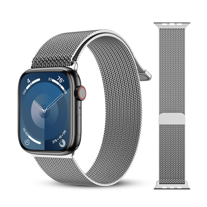 echelon Ironclad Stainless Steel Loop for Apple Watch Series 9 45mm/Watch Series 10 46mm / Watch SE (2022) 44mm - SilverWatch SE (2022)