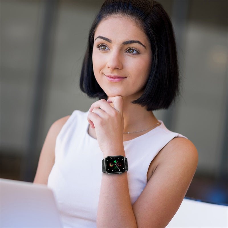 echelon Ironclad Stainless Steel Loop for Apple Watch Series 9 45mm/Watch Series 10 46mm / Watch SE (2022) 44mm - SilverWatch Series 9 45mm