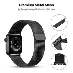 echelon Ironclad Stainless Steel Loop for Apple Watch Series 9 45mm/Watch Series 10 46mm / Watch SE (2022) 44mm - SilverWatch Series 9 45mm