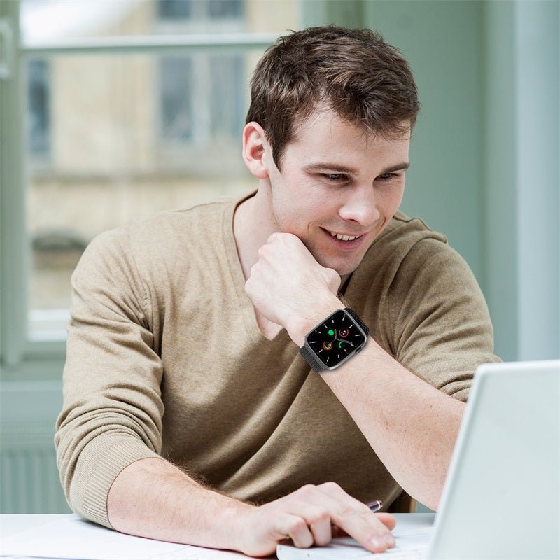 echelon Ironclad Stainless Steel Loop for Apple Watch Series 9 45mm/Watch Series 10 46mm / Watch SE (2022) 44mm - SilverWatch Series 9 45mm