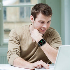 echelon Ironclad Stainless Steel Loop for Apple Watch Series 9 45mm/Watch Series 10 46mm / Watch SE (2022) 44mm - SilverWatch Series 9 45mm