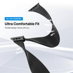 echelon Ironclad Stainless Steel Loop for Apple Watch Series 9 45mm/Watch Series 10 46mm / Watch SE (2022) 44mm - SilverWatch Series 9 45mm