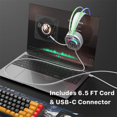 Echelon SoundScape See - Through RGB Gaming Headset w/ USB - C MicMyBat Pro