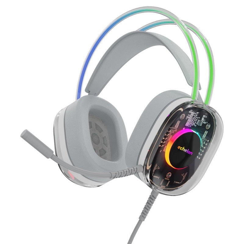 Echelon SoundScape See - Through RGB Gaming Headset w/ USB - C MicMyBat Pro