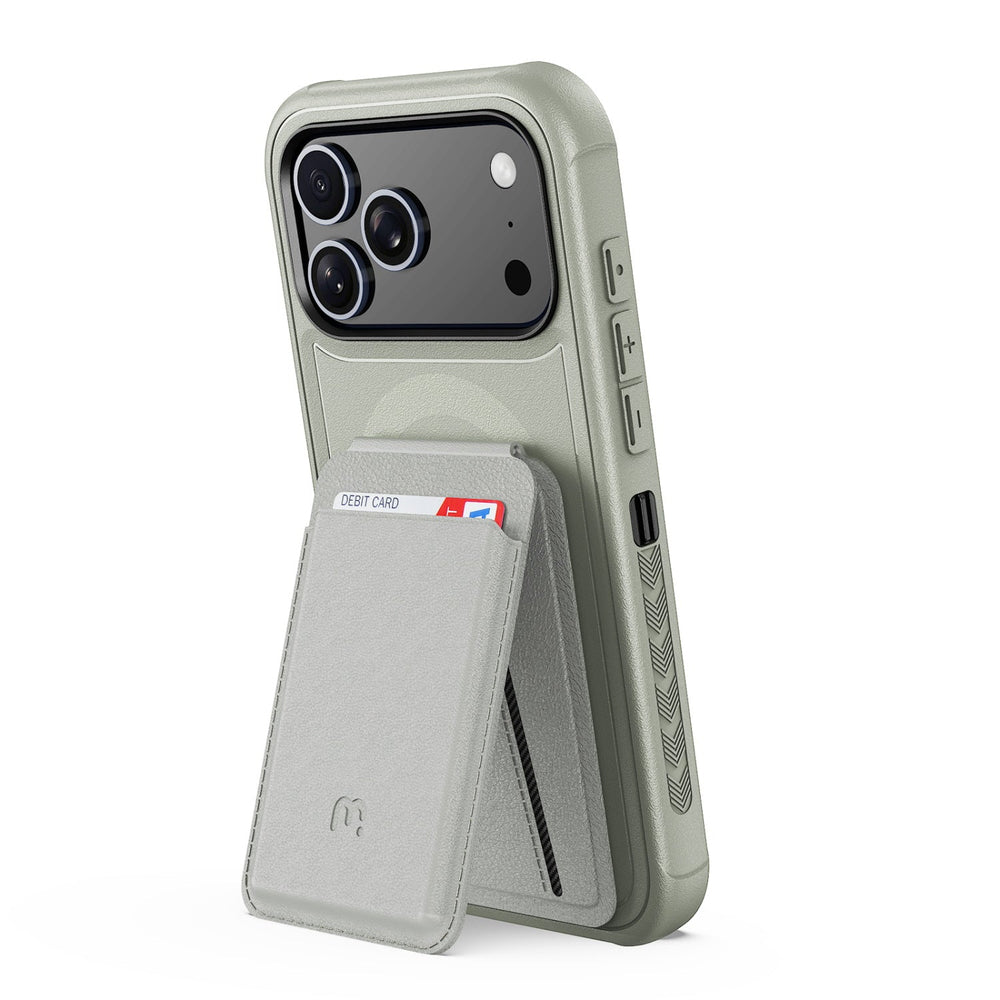 MyBat Pro Maverick Series Rogue Edition MagSafe Case + MagStash Wallet Folio for Apple iPhone 17 Pro Max - Grey