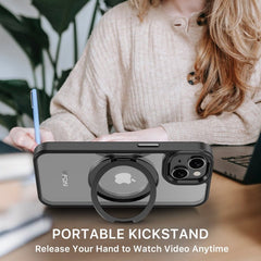 FDN RingRound 360° Kickstand Case w/ MagSafe for Apple iPhone 15 (6.1) - PinkMyBat Pro