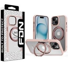FDN RingRound 360° Kickstand Case w/ MagSafe for Apple iPhone 15 (6.1) - PinkMyBat Pro