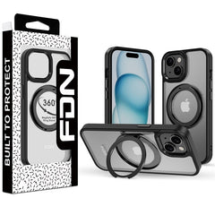 FDN RingRound 360° Kickstand Case w/ MagSafe for Apple iPhone 15 (6.1) - PinkMyBat Pro