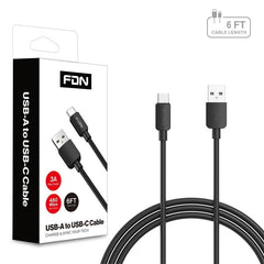 FDN USB - A to USB - C Cable (L=6 FT) - BlackMyBat Pro