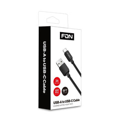 FDN USB - A to USB - C Cable (L=6 FT) - BlackMyBat Pro