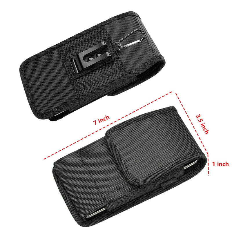 LUXMO Extra Large Vertical Horizontal Nylon Pouch - Black