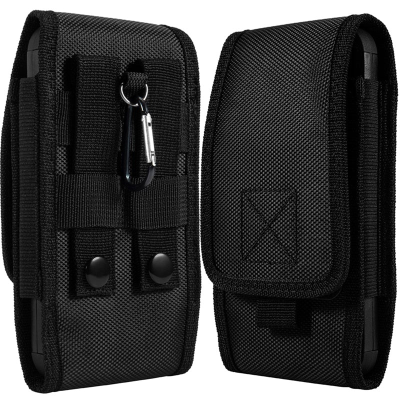 LUXMO Extra Large Vertical Universal Nylon Pouch w/ Card Slot - Black