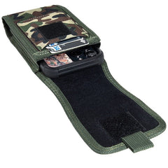 LUXMO Extra Large Vertical Universal Nylon Pouch w/ Card Slot - Camo