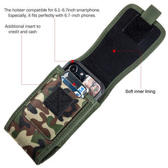 LUXMO Extra Large Vertical Universal Nylon Pouch w/ Card Slot - Camo