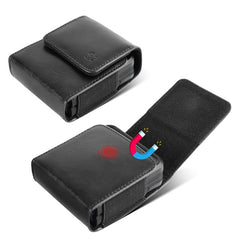 LUXMO Extra Small Vertical Universal Leather Pouch - Black (Retail Packaging)