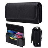LUXMO Large Horizontal Universal Dual Phone Slot Nylon Pouch w/ Credit Card Slot - Black