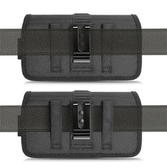 LUXMO Large Horizontal Universal Nylon Pouch w/ Credit Card Slot - Black