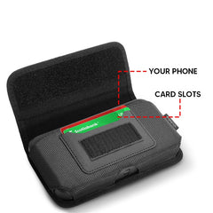 LUXMO Large Horizontal Universal Nylon Pouch w/ Credit Card Slot - Black