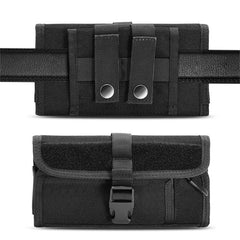 LUXMO Large Horizontal Universal Nylon Pouch w/ Large Front Zipper Compartment - Black