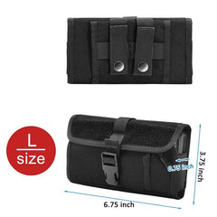 LUXMO Large Horizontal Universal Nylon Pouch w/ Large Front Zipper Compartment - Black