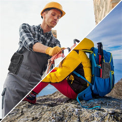 LUXMO Large Horizontal Universal Pouch w/ Dual Card Slots - Black Denim Fabric