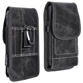 LUXMO Large Horizontal Universal Pouch w/ Dual Card Slots - Black Denim Fabric (Retail Packaging)MyBat Pro