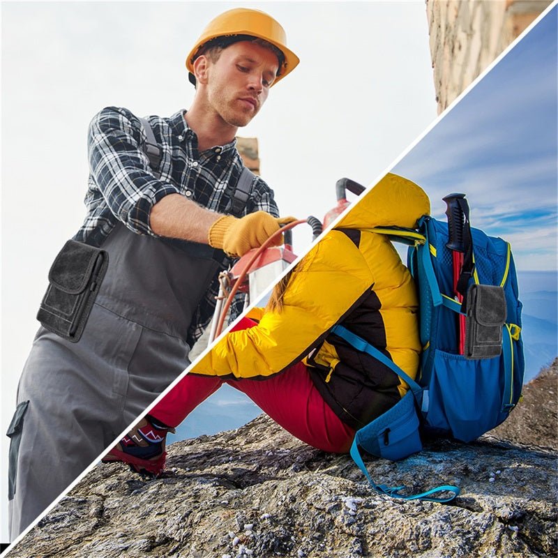 LUXMO Large Horizontal Universal Pouch w/ Dual Card Slots - Black Denim Fabric (Retail Packaging)MyBat Pro