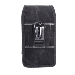 LUXMO Large Horizontal Universal Pouch w/ Dual Card Slots - Black Denim Fabric (Retail Packaging)MyBat Pro