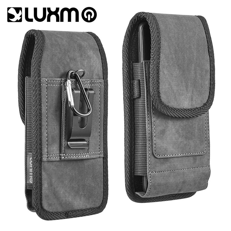 LUXMO Large Horizontal Universal Pouch w/ Dual Card Slots - Dark Denim Fabric