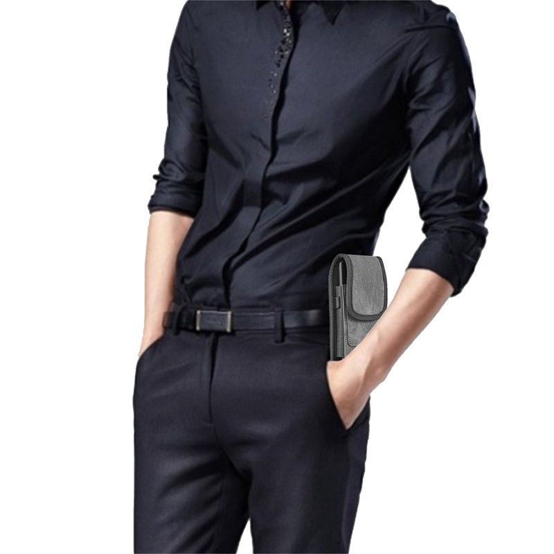 LUXMO Large Horizontal Universal Pouch w/ Dual Card Slots - Dark Denim Fabric (Retail Packaging)MyBat Pro