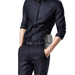 LUXMO Large Horizontal Universal Pouch w/ Dual Card Slots - Dark Denim Fabric (Retail Packaging)MyBat Pro