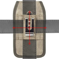 LUXMO Large Horizontal Universal Special Fabric Pouch w/ Dual Card Slots - Light Brown Denim Fabric