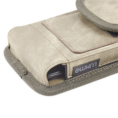 LUXMO Large Horizontal Universal Special Fabric Pouch w/ Dual Card Slots - Light Brown Denim Fabric (Retail Packaging)MyBat Pro