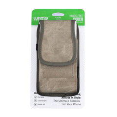 LUXMO Large Horizontal Universal Special Fabric Pouch w/ Dual Card Slots - Light Brown Denim Fabric (Retail Packaging)MyBat Pro