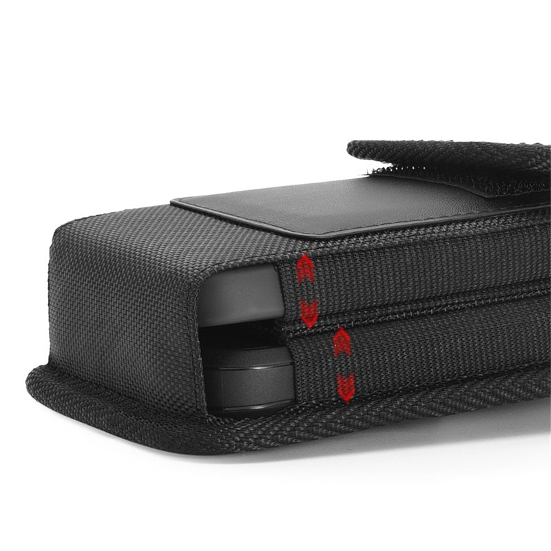 LUXMO Large Vertical Universal Dual Phone Slot Nylon Pouch w/ Credit Card Slot - Black