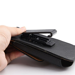 LUXMO Large Vertical Universal Leather Pouch - Black