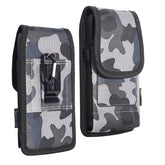 LUXMO Large Vertical Universal Nylon Pouch w/ Dual Card Slots - Grey Camo