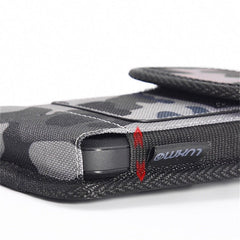 LUXMO Large Vertical Universal Nylon Pouch w/ Dual Card Slots - Grey Camo