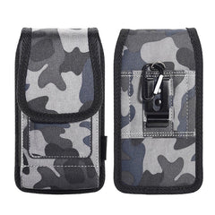 LUXMO Large Vertical Universal Nylon Pouch w/ Dual Card Slots - Grey Camo