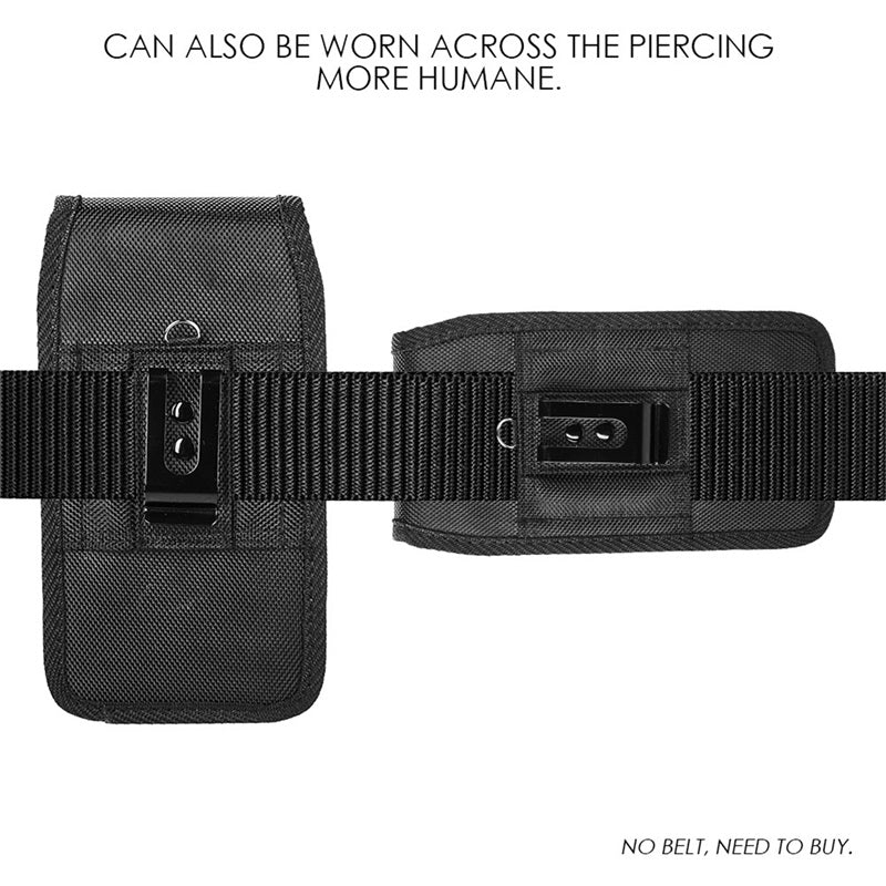 LUXMO Medium Vertical Universal Nylon Pouch - Black