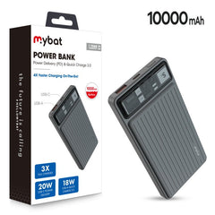 MyBat 10000mAh Power Delivery Power Bank (18W) for - BlackMyBat Pro