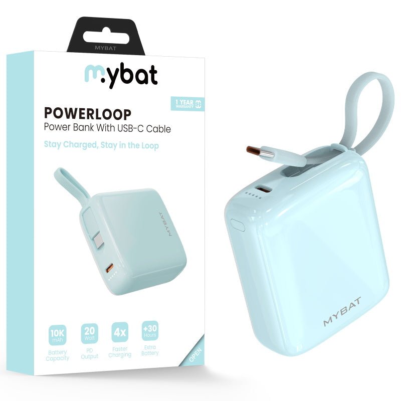 MyBat 10,000mAh PowerLoop Power Bank with USB - C CableMyBat