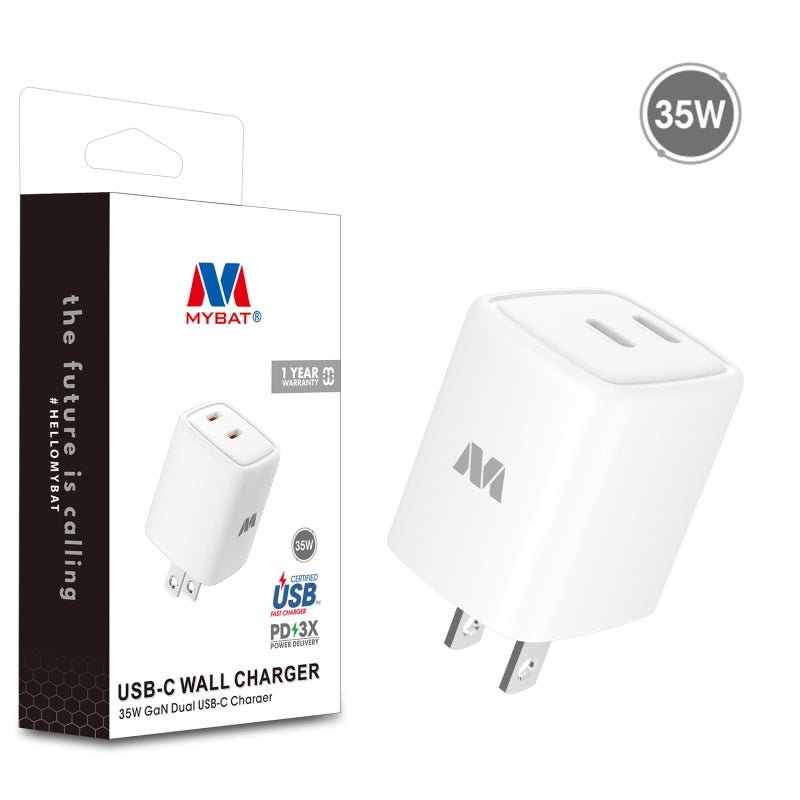 MyBat 35W GaN Dual USB - C Charger - WhiteMyBat Pro
