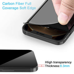 MyBat 3D Carbon Fiber Full Coverage Soft Edge Tempered Glass Screen Protector for Apple iPhone 12 Pro Max (6.7) - BlackMyBat Pro