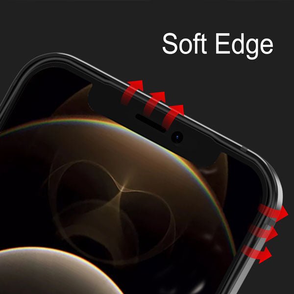 MyBat 3D Carbon Fiber Full Coverage Soft Edge Tempered Glass Screen Protector for Apple iPhone 12 Pro Max (6.7) - BlackMyBat Pro