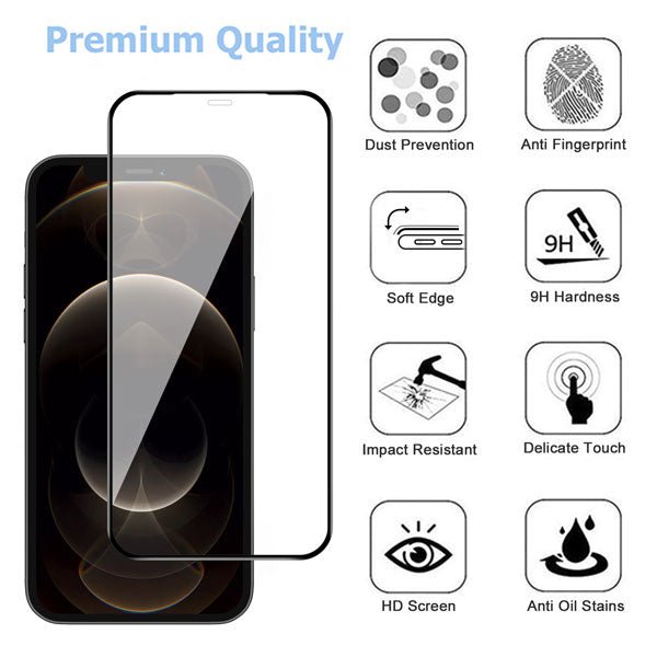 MyBat 3D Carbon Fiber Full Coverage Soft Edge Tempered Glass Screen Protector for Apple iPhone 12 Pro Max (6.7) - BlackMyBat Pro