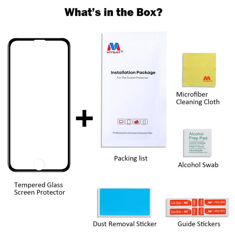 MyBat 3D Carbon Fiber Full Coverage Soft Edge Tempered Glass Screen Protector for Apple iPhone 8 Plus/7 Plus / 6s Plus/6 Plus - BlackMyBat Pro