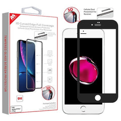 MyBat 3D Curved Edge Full Coverage Tempered Glass Screen Protector (Cellular Dust Prevention For Receiver) for Apple iPhone 8 Plus/7 Plus - BlackMyBat Pro