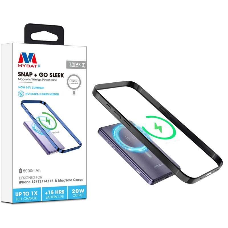 MyBat 5,000mAh Snap + Go Sleek Magnetic Wireless Power BankMyBat