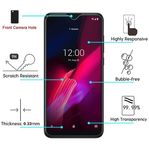 MyBat Airium Tempered Glass Screen Protector (2.5D) for T - mobile REVVL 4 / TCL Revvl 4 - ClearMyBat Pro